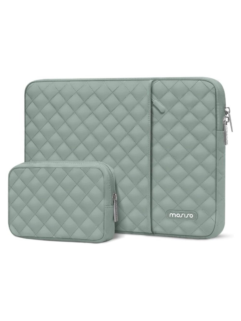 MOSISO 15 inch Laptop Sleeve Case with Small Pouch, Quilted Polyester